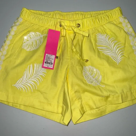 Lilly Pulitzer NWT 5" Katia Emb Shorts Watch Hill Yellow Fiesta Size XXS - Picture 9 of 16